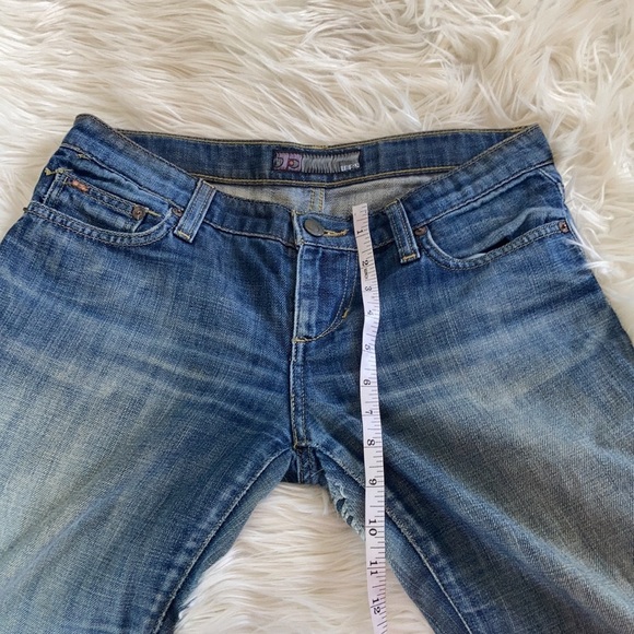 Flawed Joes jeans cotton dark wash boot cut wide leg bell bottoms low rise W 25 - Picture 9 of 16